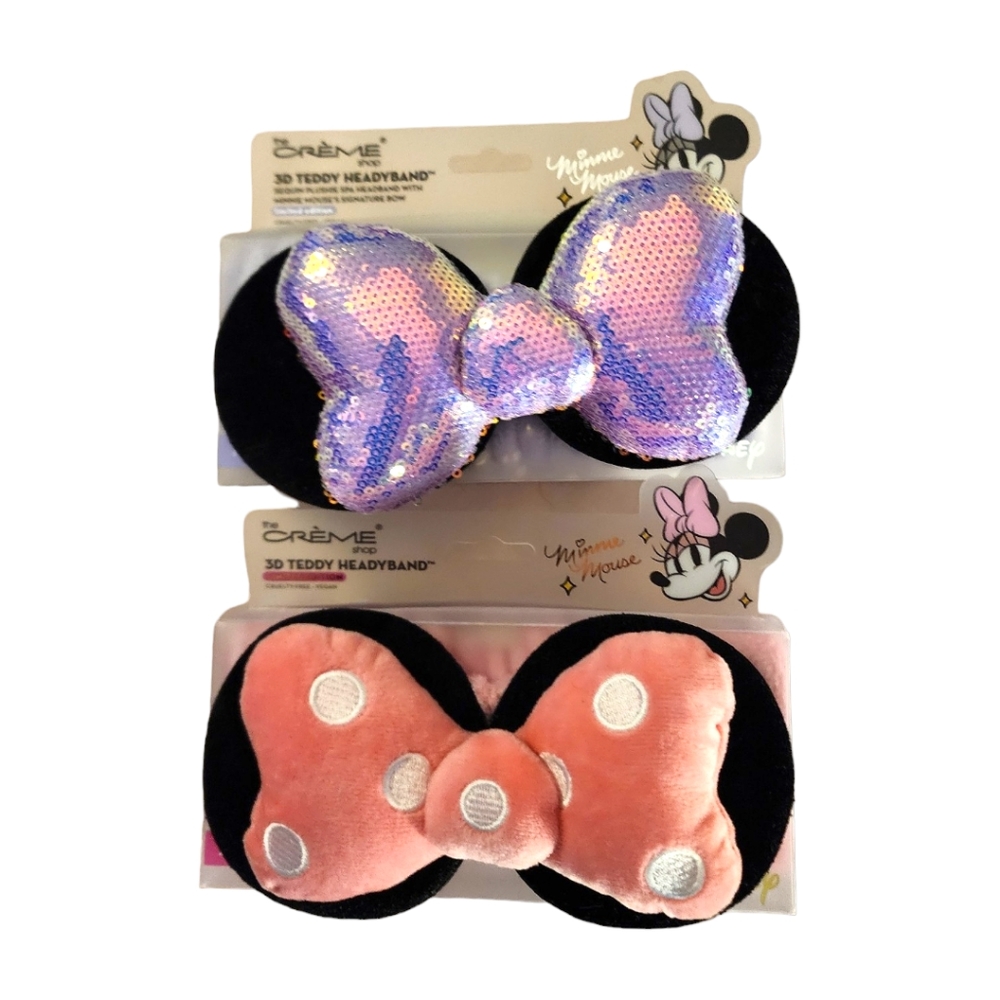 Minnie Mouse 3D Teddy Headyband - Royal Periwinkle and polka pink
